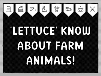 'LETTUCE' KNOW ABOUT FARM ANIMALS! Ready to print Farm Bulletin Board Kit, Farm