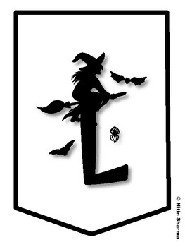 LOOK WHO'S HIDING IN THE HAUNTED HOUSE! Halloween Bulletin Board Letters, H