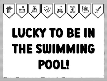 LUCKY TO BE IN THE SWIMMING POOL! St. Patrick's Day Bulletin Board Kit, Ready t