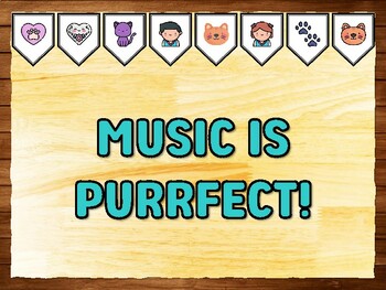 MUSIC IS PURRFECT! Cat Printable Bulletin Board Kit & Door Décor