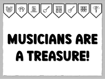 MUSICIANS ARE A TREASURE! St. Patrick's Day Bulletin Board Kit, Ready to print