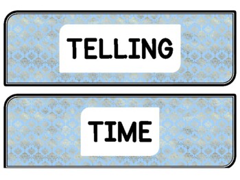 Ocean, Mermaid Clock Labels for Telling Time #108Sheet Size: 8.5 by 11 inch