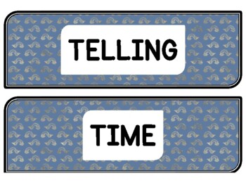 Ocean, Mermaid Clock Labels for Telling Time #137Sheet Size: 8.5 by 11 inch