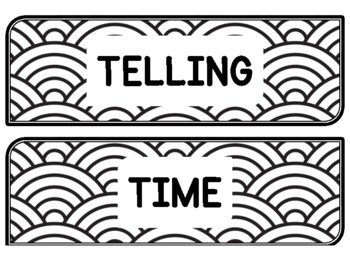 Ocean, Mermaid Clock Labels for Telling Time #36Sheet Size: 8.5 by 11 inch
