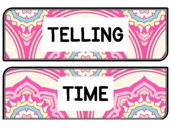 Ocean, Mermaid Clock Labels for Telling Time #4Sheet Size: 8.5 by 11 inch