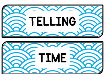 Ocean, Mermaid Clock Labels for Telling Time #77Sheet Size: 8.5 by 11 inch