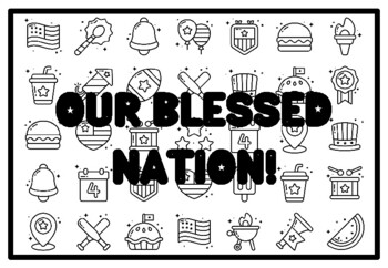 OUR BLESSED NATION! Fourth of July Activity, Patriotic Coloring Pages