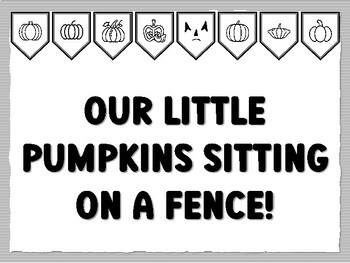 OUR LITTLE PUMPKINS SITTING ON A FENCE! Pumpkin Bulletin Board Kit, Ready to pr