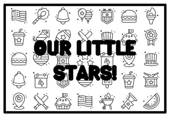 OUR LITTLE STARS! Fourth of July Activity, Patriotic Coloring Pages