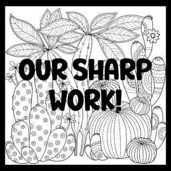 OUR SHARP WORK! 3 by 3 Feet Cactus Succulents Bulletin Boards