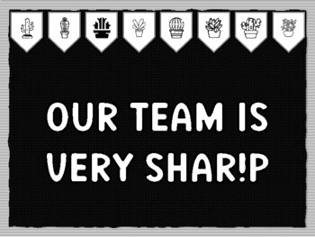 OUR TEAM IS VERY SHAR!P Cactus Succulents Theme Bulletin Board Kit, Door Décor,