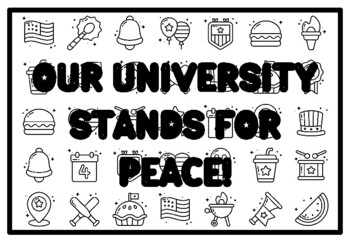 OUR UNIVERSITY STANDS FOR PEACE! Peace Coloring Pages