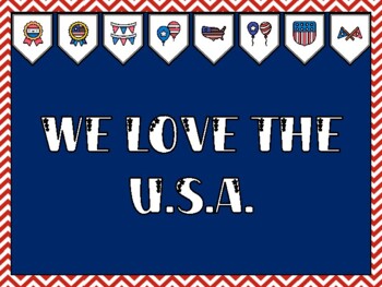 President's Day Bulletin Board Kit & Door Décor, WE LOVE THE U.S.A.