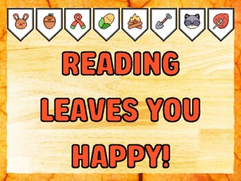 READING LEAVES YOU HAPPY! Fall Bulletin Board Kit