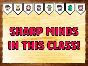 SHARP MINDS IN THIS CLASS! Succulents, Cactus Bulletin Board Kit & Door Décor