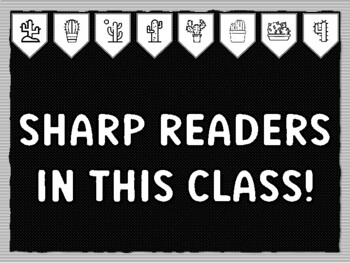 SHARP READERS IN THIS CLASS! Cactus Succulents Theme Bulletin Board Kit, Door