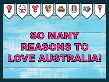 SO MANY REASONS TO LOVE AUSTRALIA! Valentine's Day Bulletin Board Kit