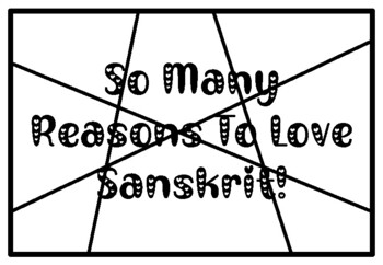 SO MANY REASONS TO LOVE SANSKRIT!, Valentine’s Day Activity, Coloring Pages