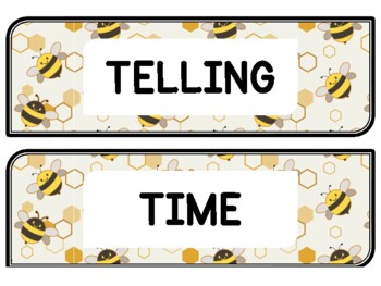 Spring, Bugs, Bee Clock Labels for Telling Time #23Sheet Size: 8.5 by 11 inch