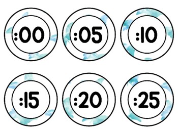Spring, Bugs, Butterflies Clock Labels for Telling Time #26Sheet Size: 8.5
