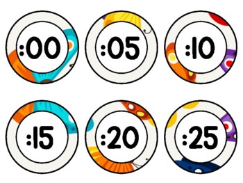 Spring, Bugs, Butterflies Clock Labels for Telling Time #58Sheet Size: 8.5