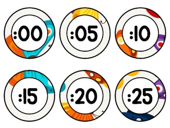 Spring, Bugs, Butterflies Clock Labels for Telling Time #96Sheet Size: 8.5