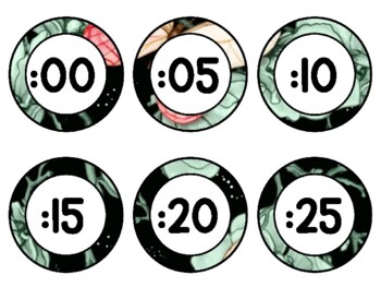 Spring, Bugs, Butterflies Clock Labels for Telling Time #9Sheet Size: 8.5