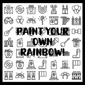 St. Patrick's Day Collaborative Ar t Activity, PAINT YOUR OWN RAINBOW! 3 by 3