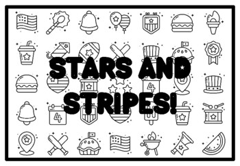 STARS AND STRIPES! Fourth of July Activity, Patriotic Coloring Pages
