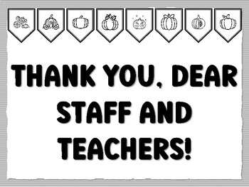 THANK YOU, DEAR STAFF AND TEACHERS! Pumpkin Bulletin Board Kit, Ready to print