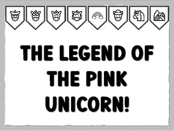 THE LEGEND OF THE PINK UNICORN! Unicorn Bulletin Board Kit, Ready to print Unic