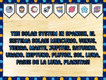 THE SOLAR SYSTEM IN SPANISH, EL SISTEMA SOLAR! MERCURIO, VENUS, TIERRA, MARTE