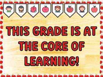 THIS GRADE IS AT THE CORE OF LEARNING! Apple Bulletin Board Kit