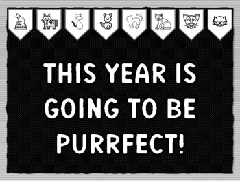 THIS YEAR IS GOING TO BE PURRFECT! Cat Theme Bulletin Board Kit, Door Décor, Ca