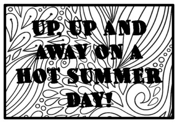 UP, UP AND AWAY ON A HOT SUMMER DAY!, Summer Activity, Summer Coloring Pages