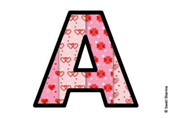 Valentine's Day Bulletin Board Letters, Alphabet Posters