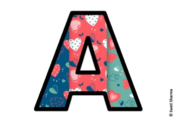 Valentine's Day Bulletin Board Letters, Alphabet Posters