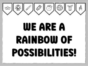WE ARE A RAINBOW OF POSSIBILITIES! Instant Bulletin Board Kit