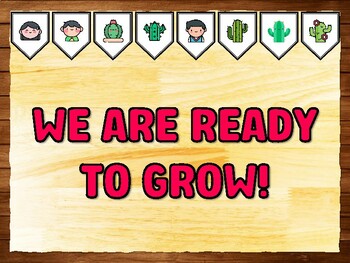 WE ARE READY TO GROW! Succulents, Cactus Bulletin Board Kit & Door Décor