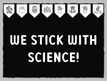WE STICK WITH SCIENCE! Cactus Succulents Theme Bulletin Board Kit, Door Décor,