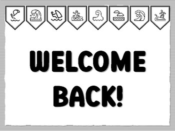 WELCOME BACK! Wave Bulletin Board Kit, Ready to print Wave Classroom Decor, Wav