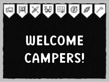 WELCOME CAMPERS! Camping Theme Bulletin Board Kit, Door Décor, Camping Coloring