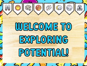 WELCOME TO EXPLORING POTENTIAL! Universe Bulletin Board Kit & Door Décor
