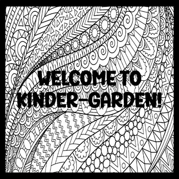 WELCOME TO KINDER-GARDEN! 3 by 3 Feet Back To School Bulletin Boards