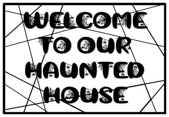 WELCOME TO OUR HAUNTED HOUSE, Halloween Coloring Pages, Halloween Morning Wor