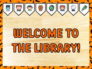 WELCOME TO THE LIBRARY! Halloween Bulletin Board Kit & Door Décor
