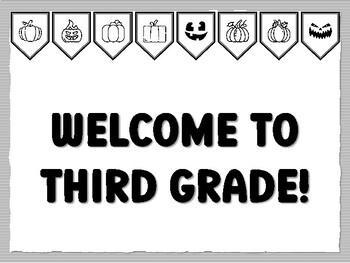 WELCOME TO THIRD GRADE! Pumpkin Bulletin Board Kit, Ready to print Pumpkin Clas