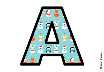 Winter Animals Bulletin Board Letters, Alphabet Posters, Winter Classroom