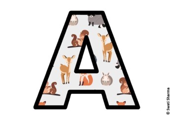 Winter Animals Bulletin Board Letters, Alphabet Posters, Winter Classroom