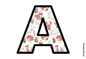 Winter Animals Bulletin Board Letters, Alphabet Posters, Winter Classroom